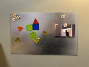 Custom metal magnet board on wall for kids room