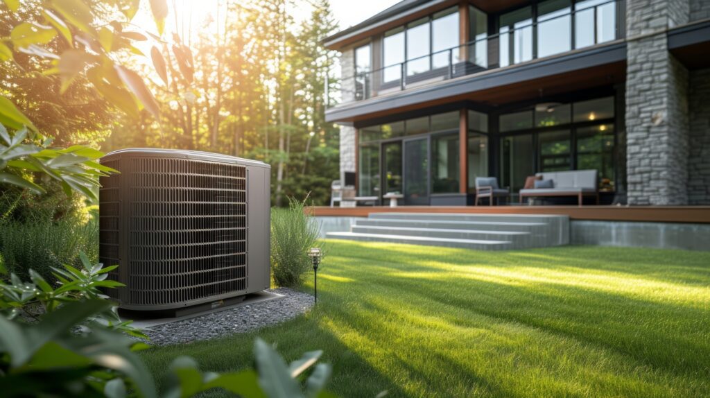 Heat Pumps outside of a nice home - Bigfork Montana